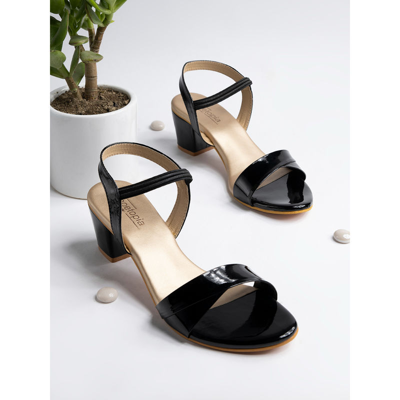 Shoetopia Women Black Solid Heels (Euro 37)