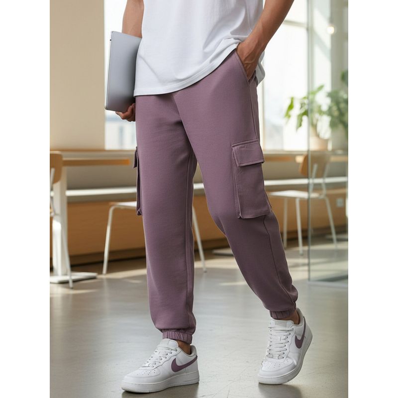 Bewakoof Air 1.0 Men's Purple Oversized Cargo Joggers (XL)