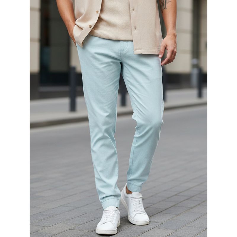 Bewakoof Men's Sky Blue Joggers (XL)