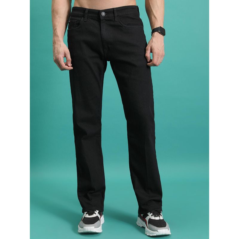 HIGHLANDER Men Straight Fit Clean Look Stretchable Straight Fit Jeans (32)