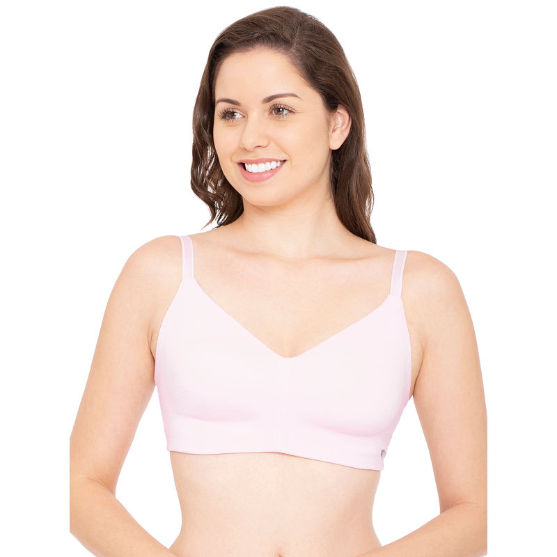 Enamor A027 Full Coverage Cotton Bra - Non-Padded & Wirefree - Pink (36C) - A027