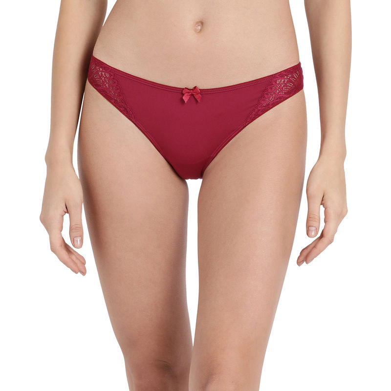 Enamor P091 Low Waist Co-Ordinate Panty - Plum (L)