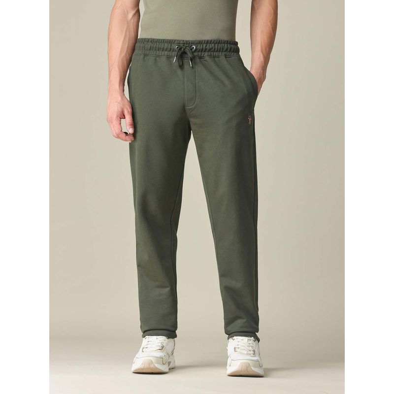 U.S. Polo Assn. Denim Co. Men's Green Solid Regular Fit Track Pants (M)