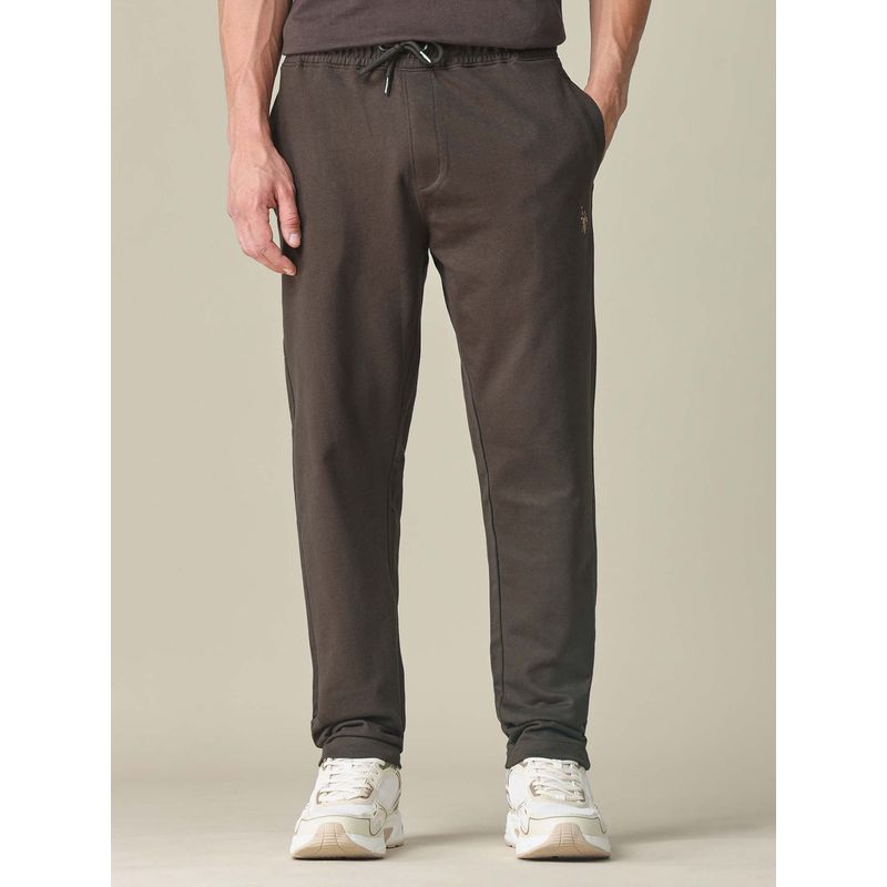 U.S. Polo Assn. Denim Co. Men's Brown Solid Regular Fit Track Pants (S)