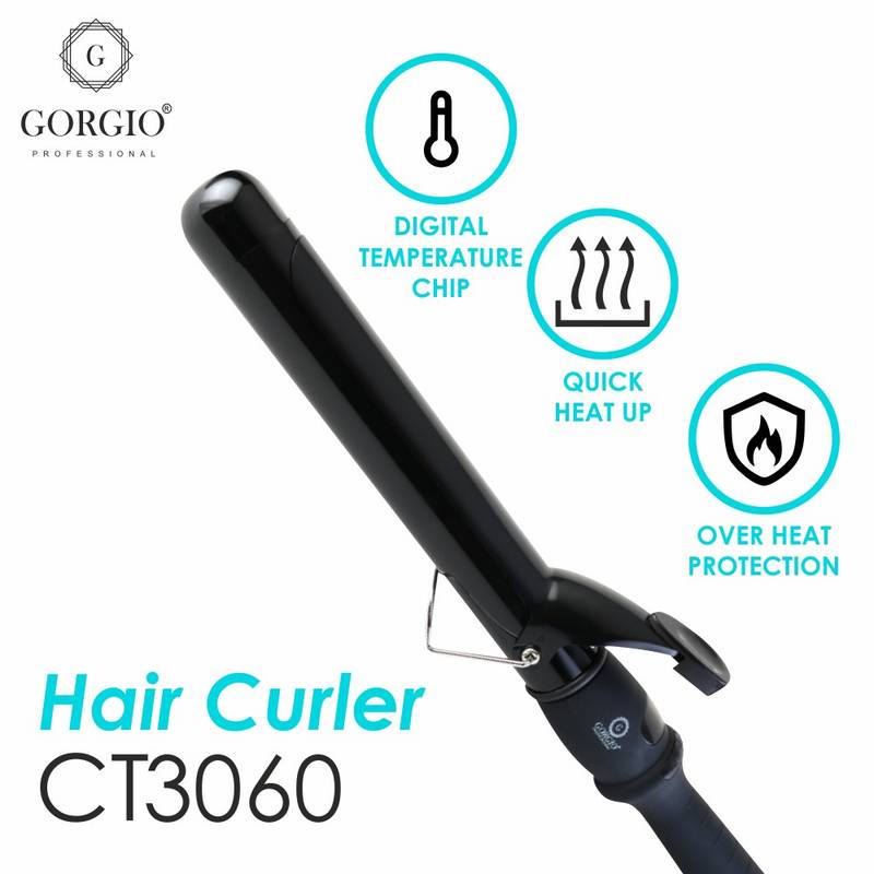 Gorgio Professional Hair Curling Tong (CT 3060)