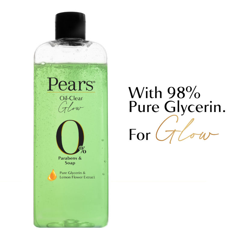 Pears Oil-Clear and Glow Body Wash Paraben Free Shower Gel 98% Pure Glycerin