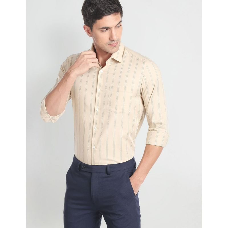 Arrow Vertical Stripe Twill Formal Shirt (40)