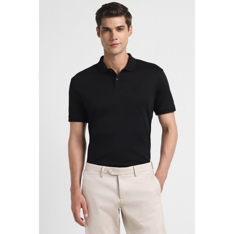 Allen Solly Men Black Solid Polo Neck T-Shirt (XL)
