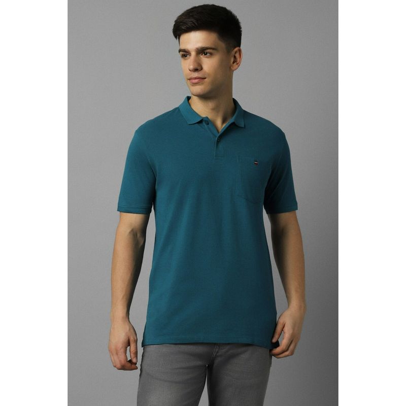 Louis Philippe Men's Cotton Premium with Pocket Solid Polo T-Shirt Slim Fit with Color Fastness (S)