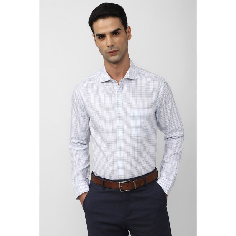 Peter England Men White Slim Fit Formal Full Sleeves Formal Shirt (39)