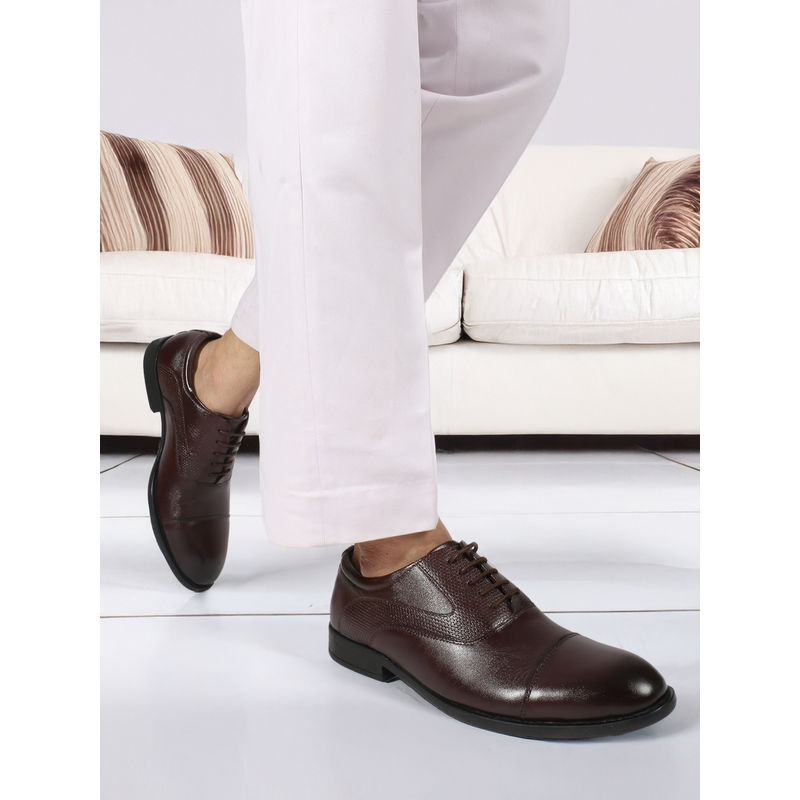 Carlton London Classic Leather Oxfords Maroon (EURO 42)