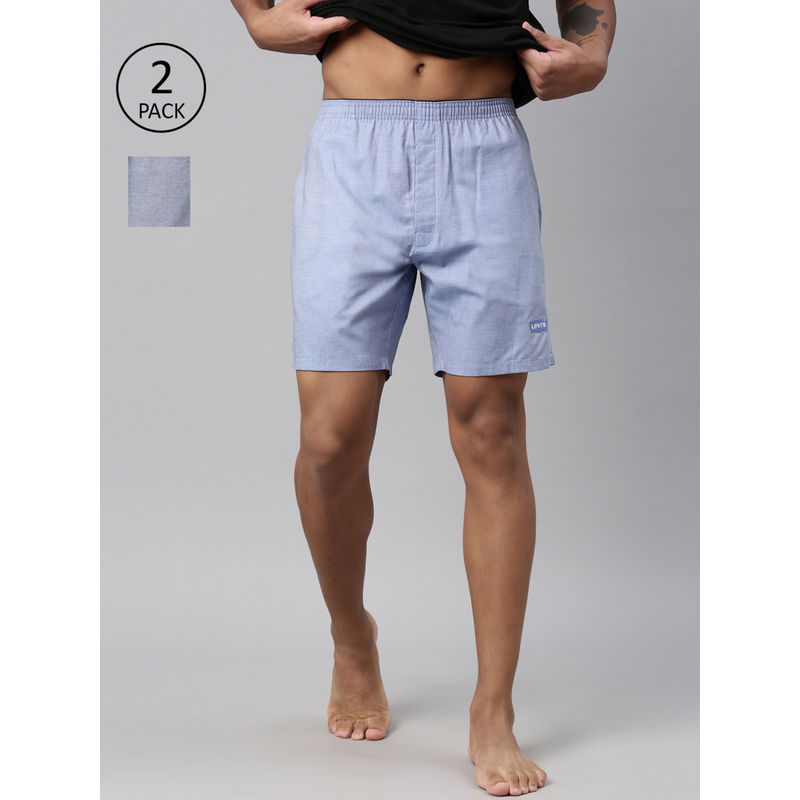 Levi's Men Multi-Color Solid Boxers (Pack of 2) (L)