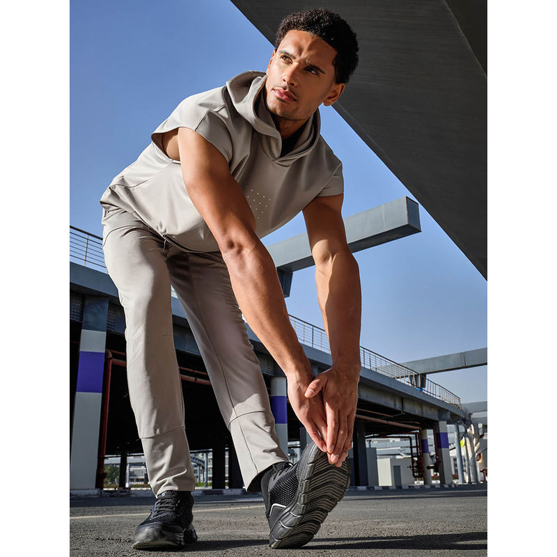 Styli Grey Printed Slim Fit Joggers (M)