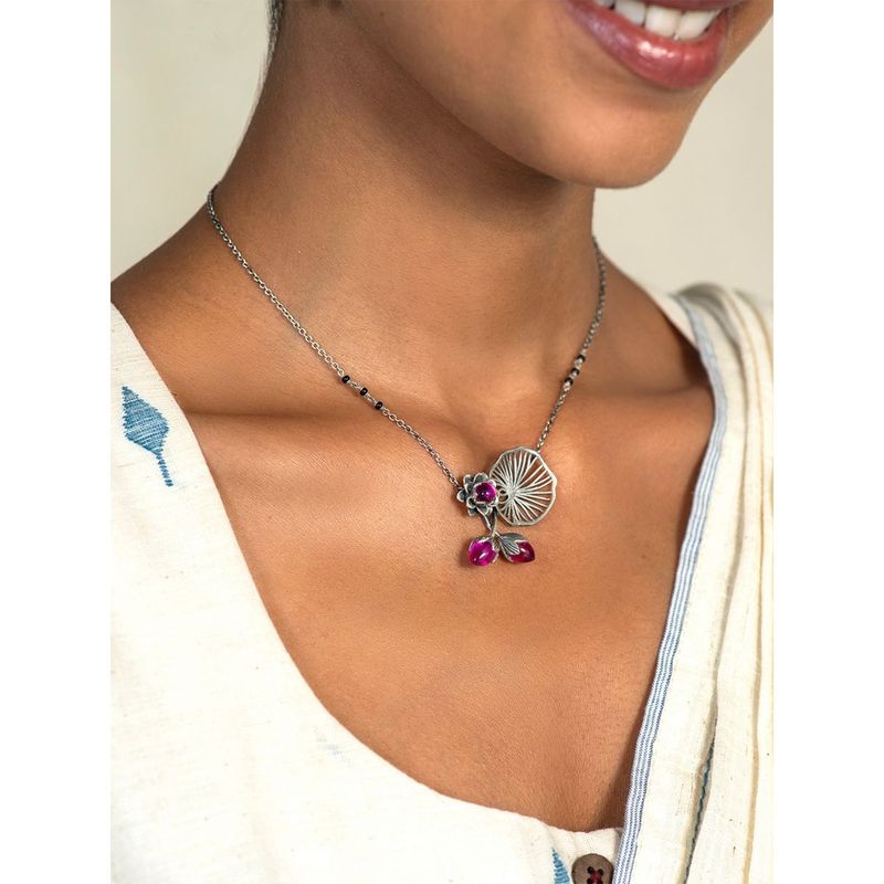 Buy Shaya by CaratLane Rise Above Apathy Black Bead Necklace In