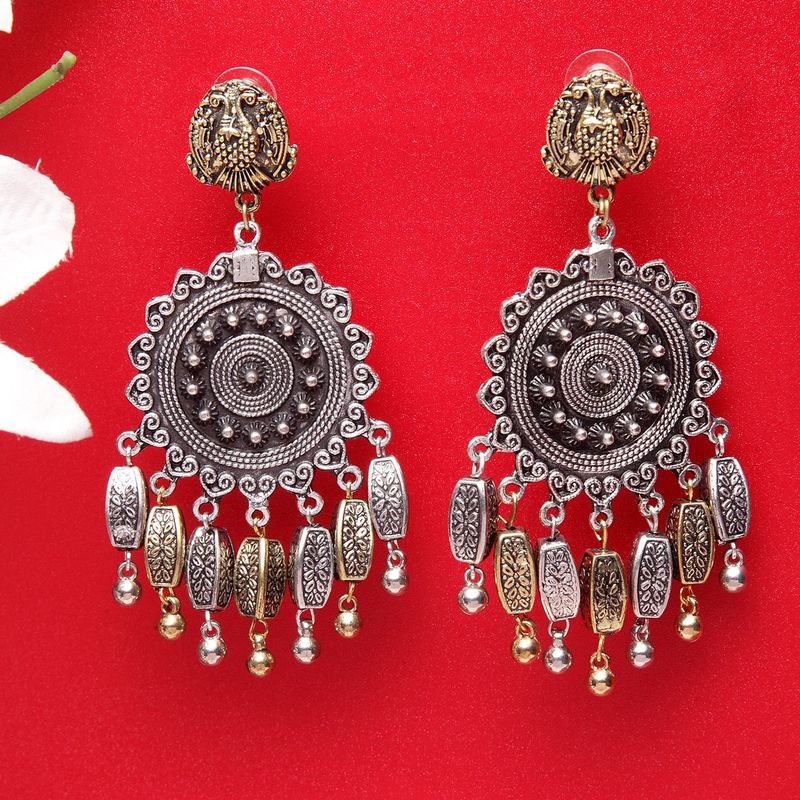 Moedbuille Handcrafted Filigree Work Antique Temple Design Dual Tone