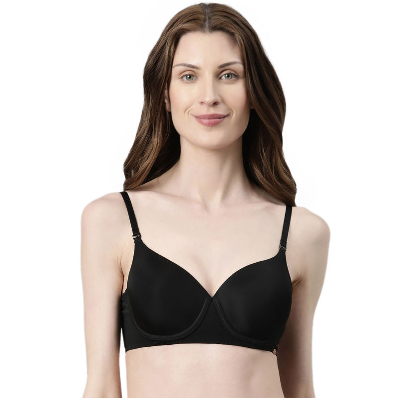 Enamor Ecolite Smoother Crush Proof Cups Padded Wired High Coverage T-Shirt Bra F057 (34B)