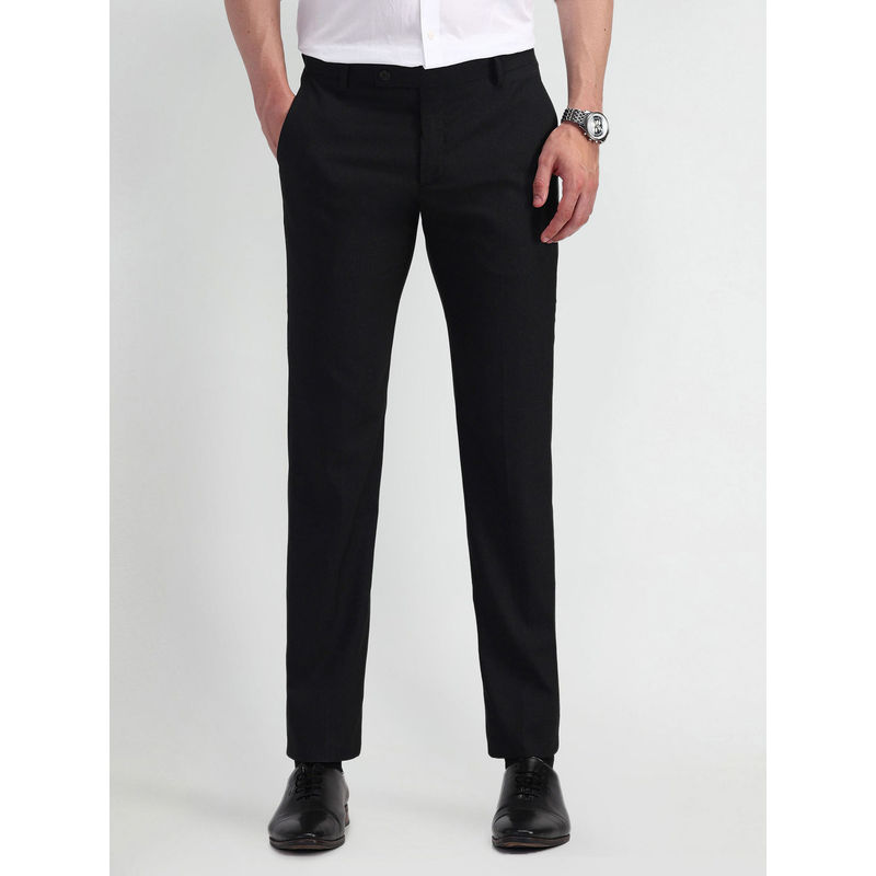 Arrow Black Solid Regular Fit Formal Trouser (34)