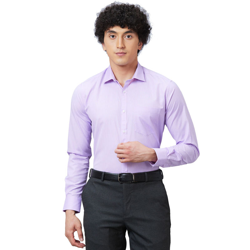 Park Avenue Slim Fit Solid Light Violet Shirt (44)