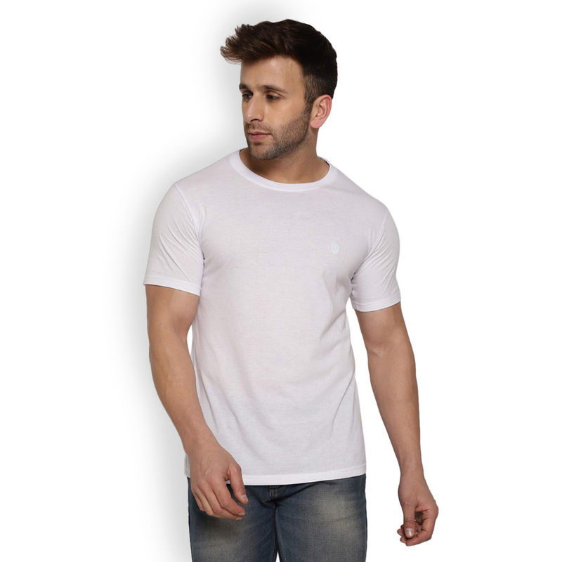 CHKOKKO White Round Neck T-Shirt (2XL)