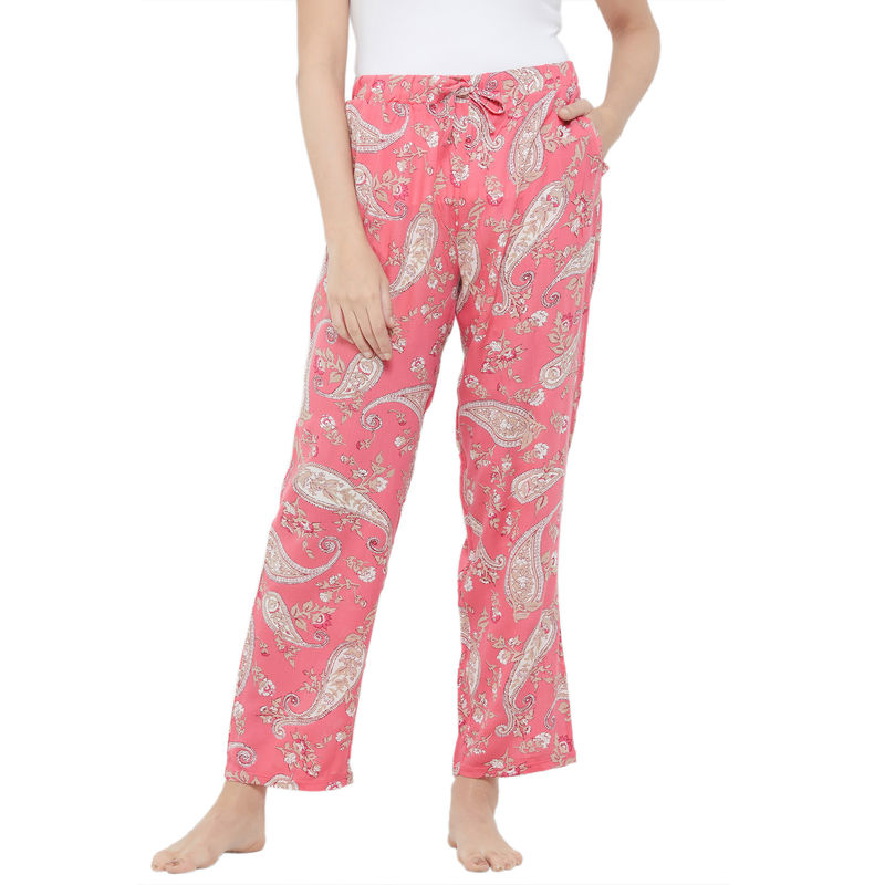 SOIE Women's Paisley Print Pyjama - Pink (M)