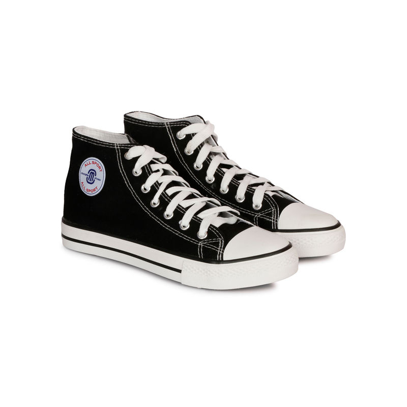 MOZAFIA Men Black Round Toe Lace Ups Sneakers (UK 10)