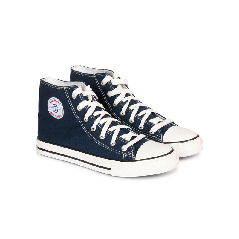 MOZAFIA Men Navy Blue Round Toe Lace Ups Sneakers (UK 7)