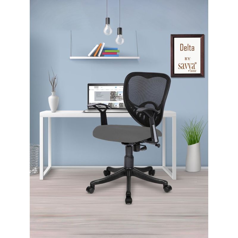 Buy Savya Home Apex Chairs Delta Mb Chair Umbrella Base Office Chair Standard Grey Online