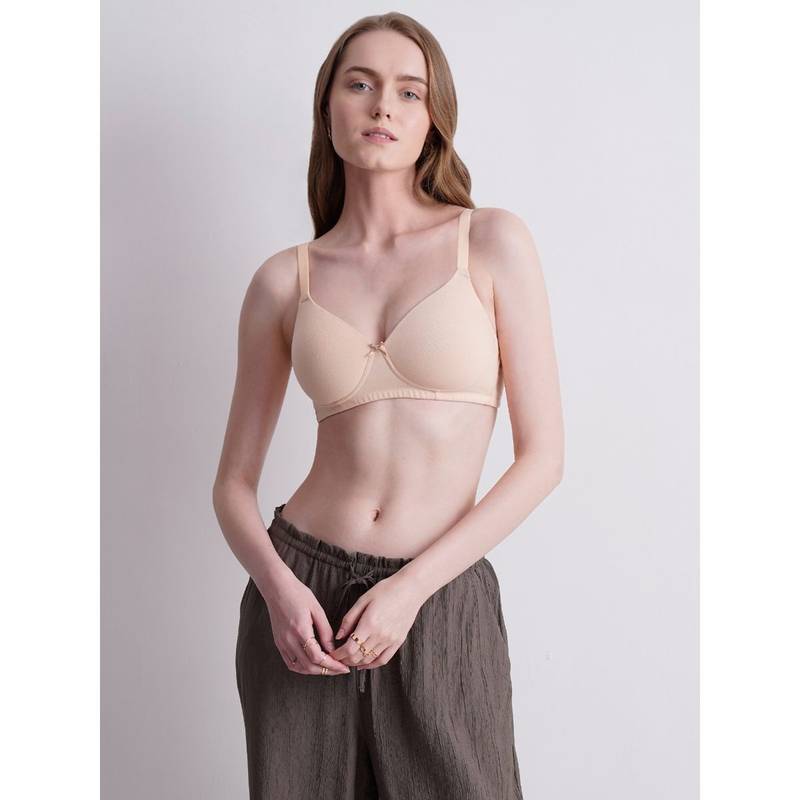 Wacoal Womens Basics Essentials Padded Non-Wired T-Shirt Bra-Beige (34C)