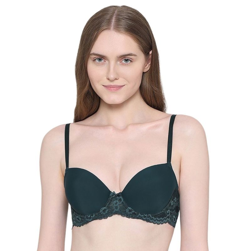Wacoal Womens Balcony & Beyond Padded Wired Half Cup Everyday Wear Bra-Green (36B)