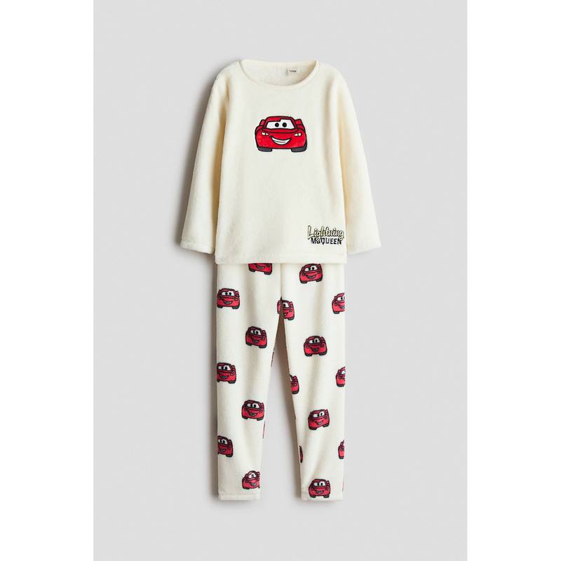 H&M Boys Off White Velour Pyjama and Top (1.5-2 Years)