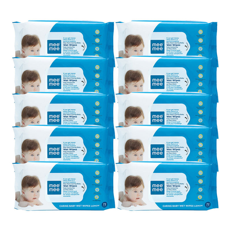 Mee Mee Caring Baby Wet Wipes Lemon Fragrance - Pack Of 10: Buy Mee Mee  Caring Baby Wet Wipes Lemon Fragrance - Pack Of 10 Online at Best Price in  India | Nykaa