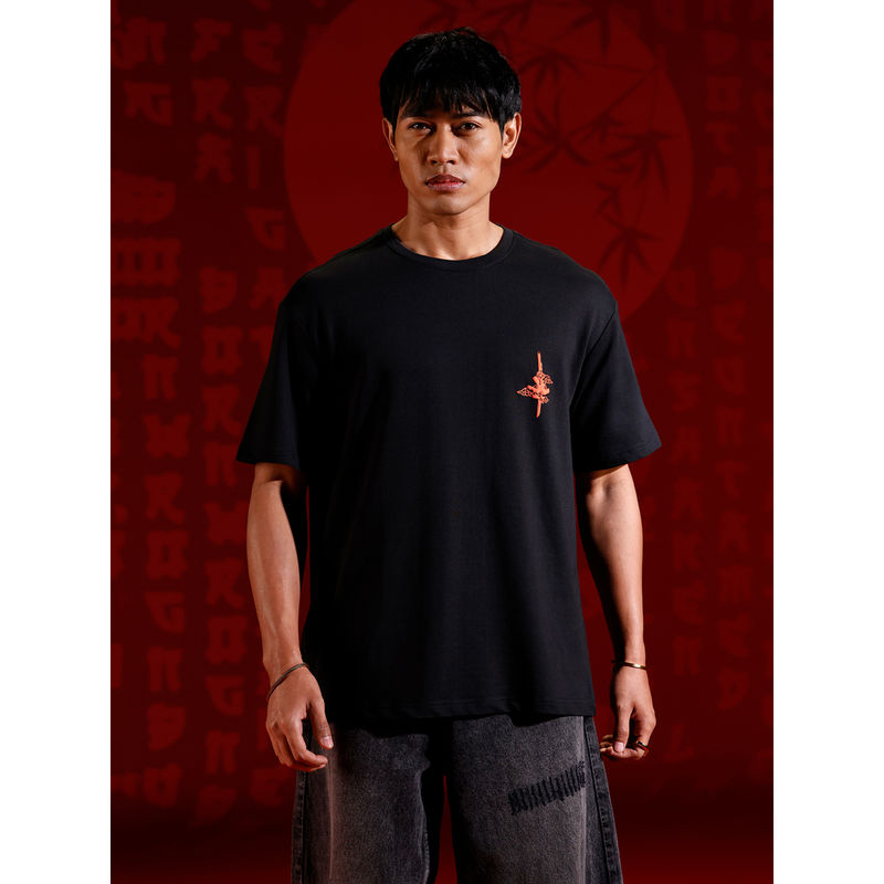 WROGN Puff Print Chest Motif Oversized T-Shirt (XL)