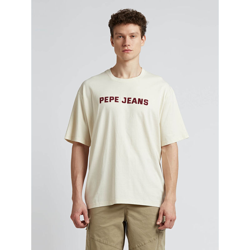 Pepe Jeans White Graphic Print Short Sleeved T-Shirt (L)