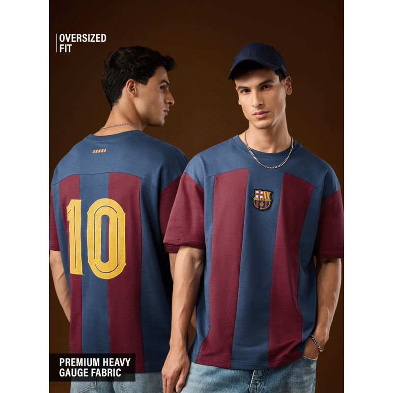 The Souled Store Fcb: Number 10 Navy Blue T-Shirt (M)