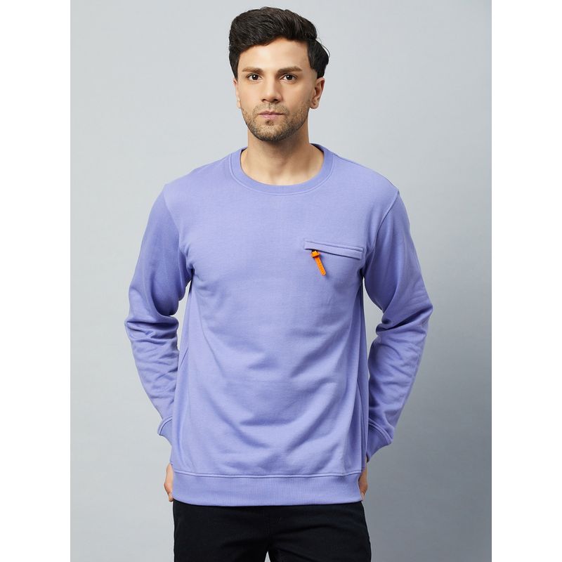 Club York Lilac Purple Round Neck Sweatshirt (M)