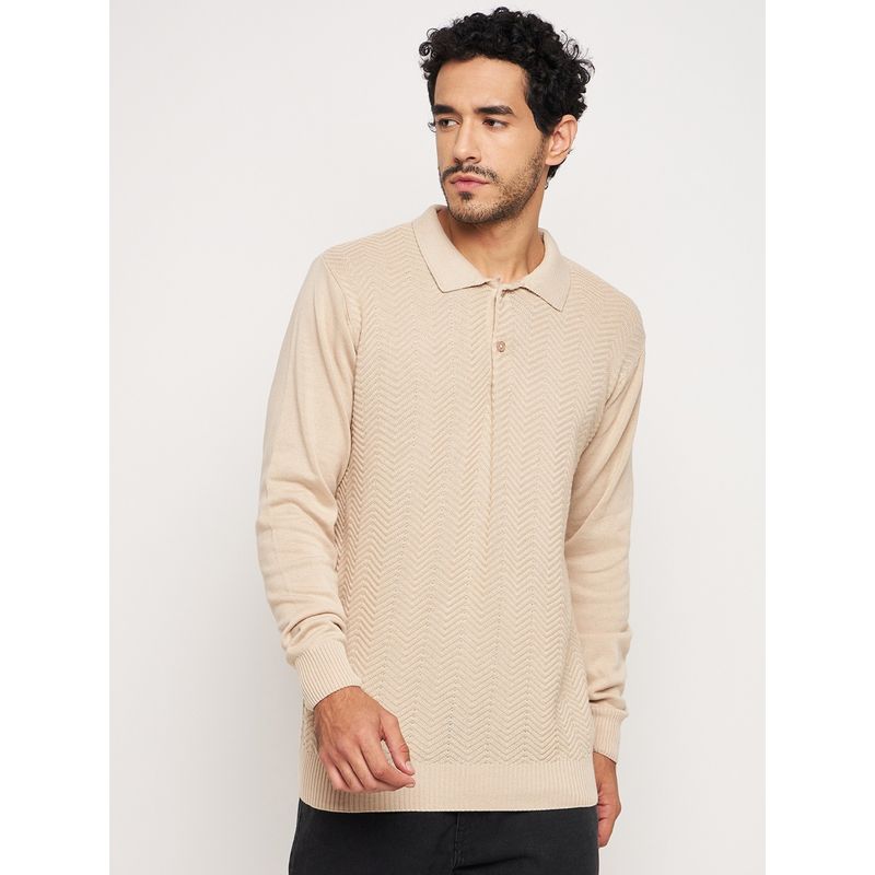 Club York Beige Polo Neck Sweater (M)