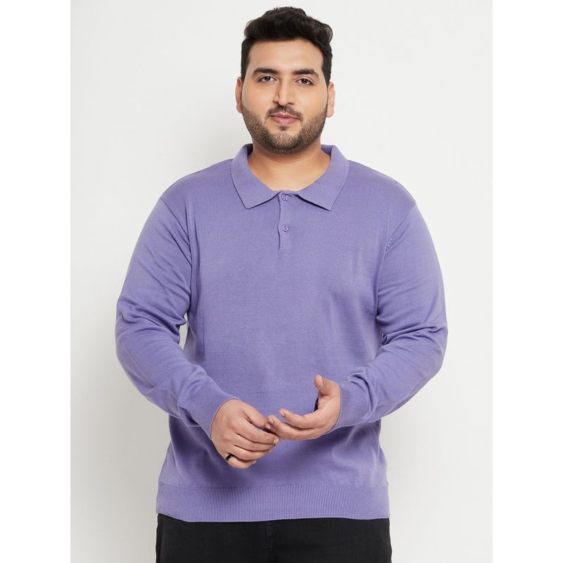 Club York Lavender Polo Neck Plus Size Sweater (2XL)