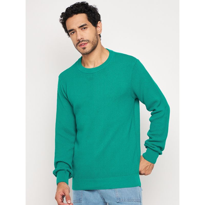 Club York Teal Green Round Neck Sweater (S)