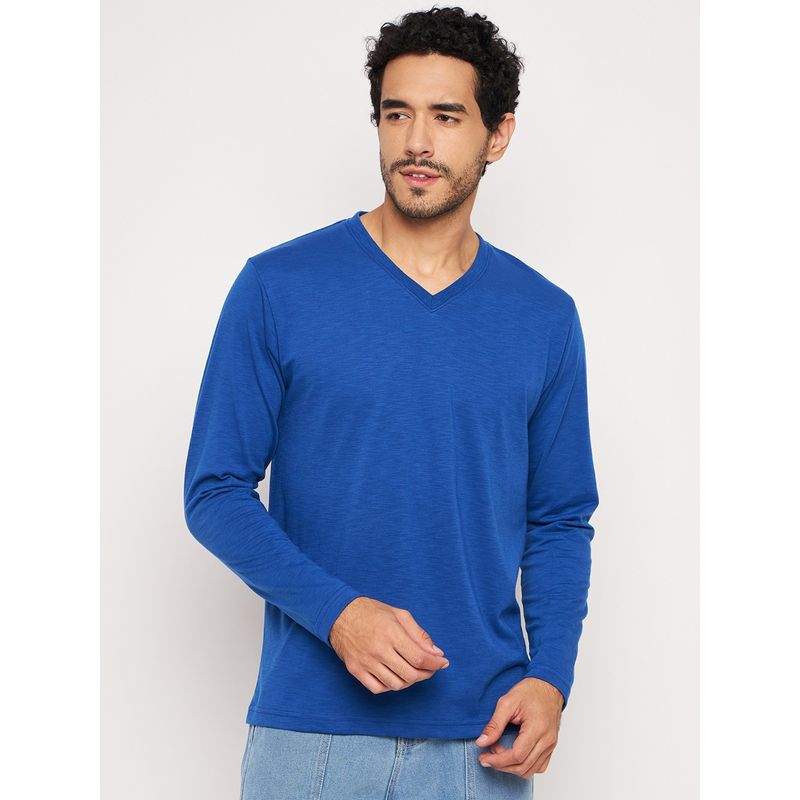 Club York Royal Blue Solid T-Shirt (M)