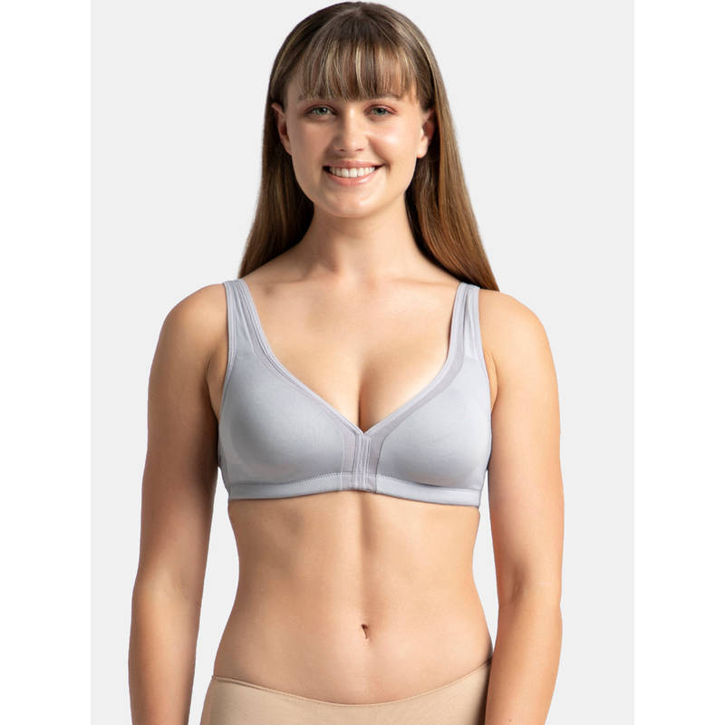 Jockey 1820 Wirefree Non Padded Microfiber Elastane Everyday Bra - Lilac Grey (34C)