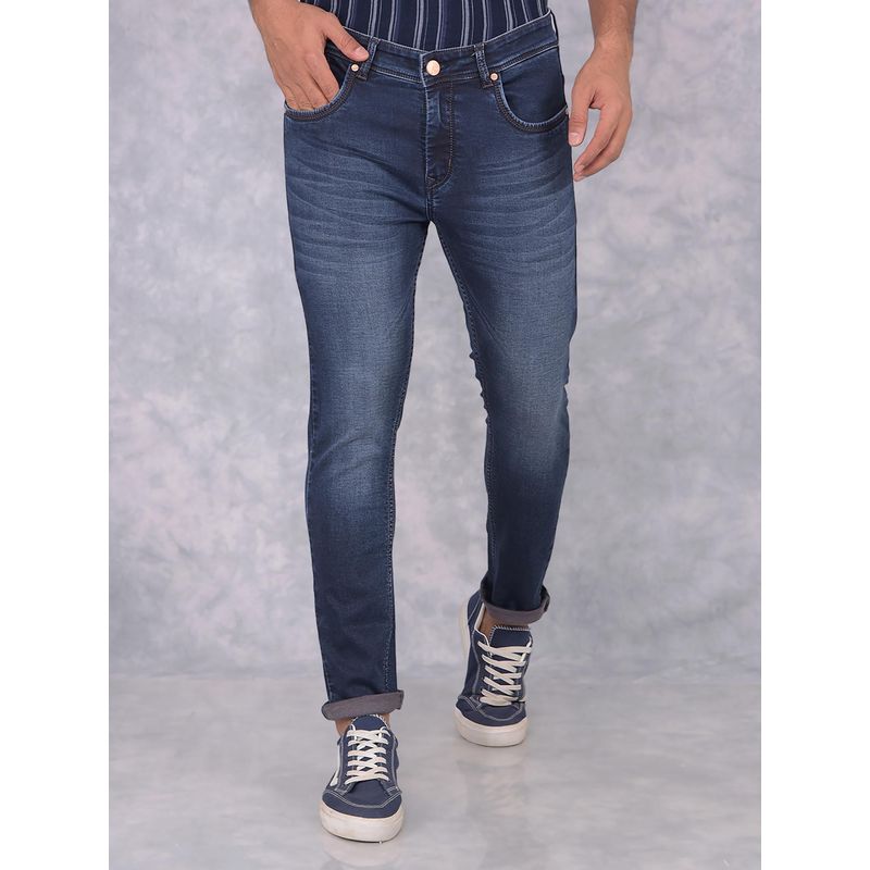 CRIMSOUNE CLUB Mens Navy Blue Skinny Jeans (28)