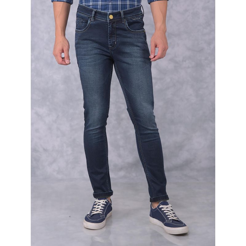 CRIMSOUNE CLUB Mens Navy Blue Skinny Jeans (28)