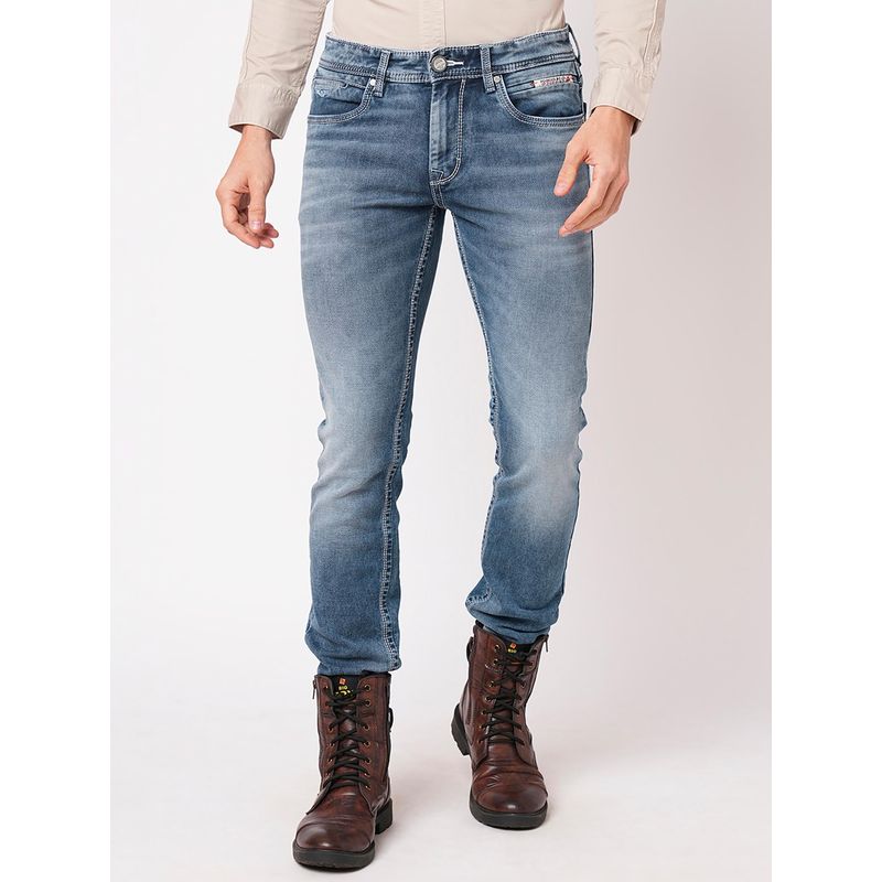 ROOKIES Midrise Knitted Jeans - Slim and Narrow Fit (38)