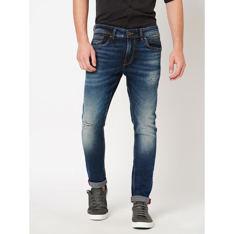 ROOKIES Mens Lowries Slim Knitted Jeans with Tapered Ankle (28)