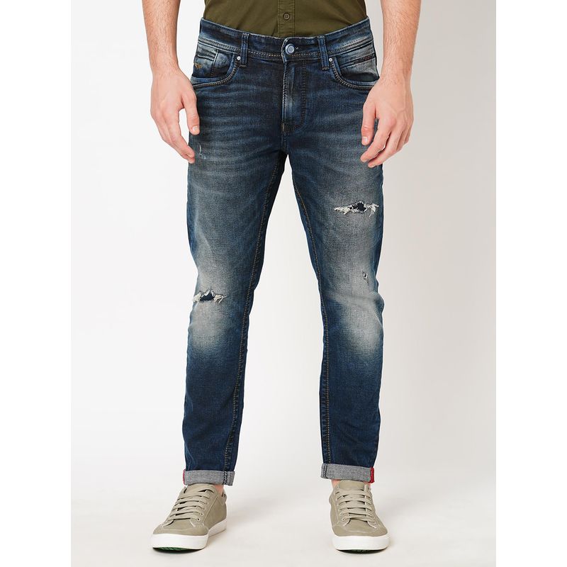 ROOKIES Mens Lowries Slim Knitted Jeans with Tapered Ankle (30)