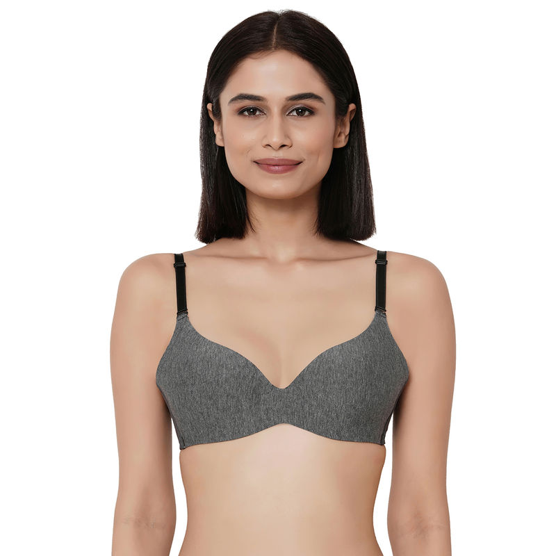 Wacoal Synchro Padded Non-Wired 3/4Th Cup Everyday T-Shirt Bra - Dark Grey (XL)