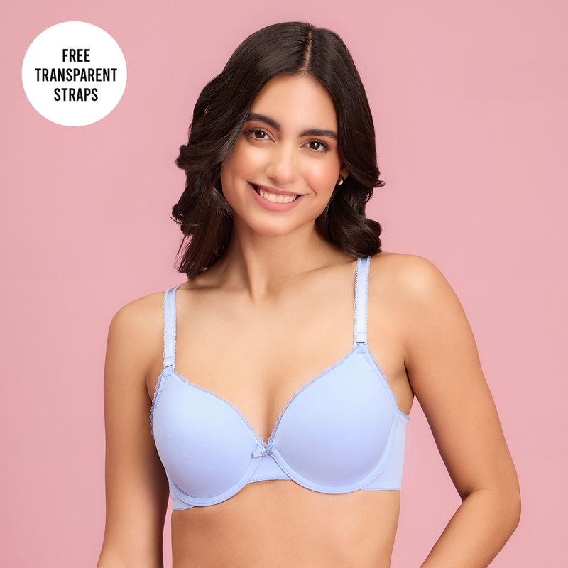 Nykd by Nykaa The Sweetheart Neckline Wired Bra - Light Blue NYB291 (32C)