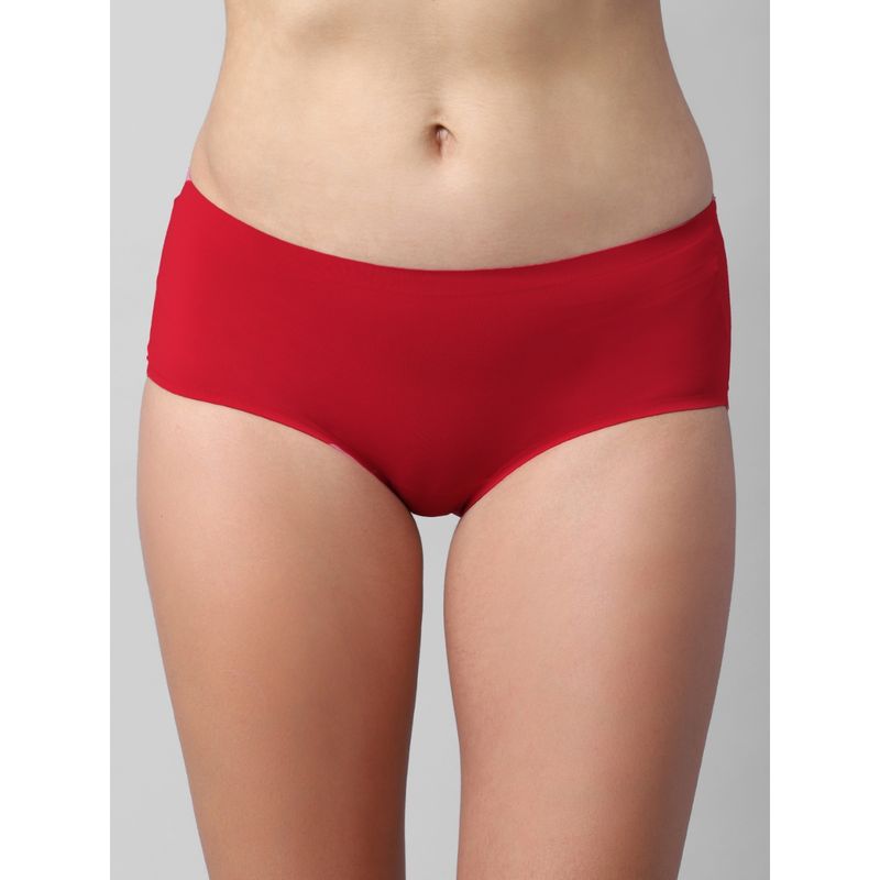 Erotissch Women Red Solid Seamless Bikini Panty Brief (XS)