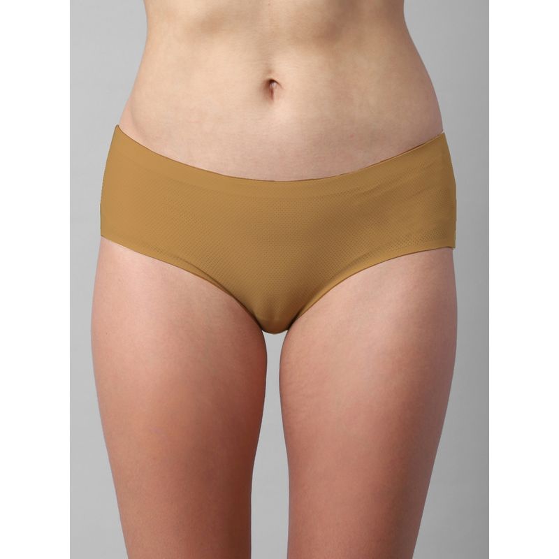 AOBA Women Brown Solid Seamless Bikini Panty Brief (S)