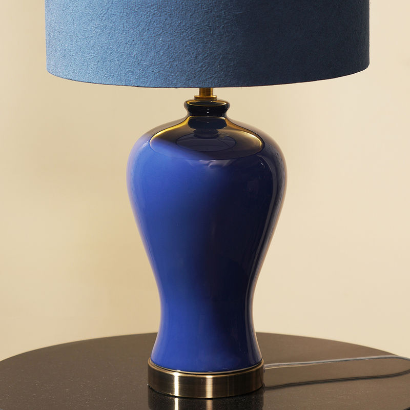 Buy Pure Home + Living Dark Blue Glaze Ceramic Lamp Stand (Without ...